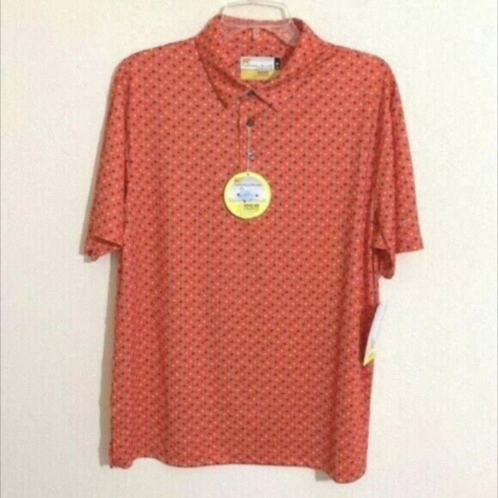 JACK NICKLAUS Men's Eco Choice Short Sleeve Shirt Gold Pro UPF15 Size S